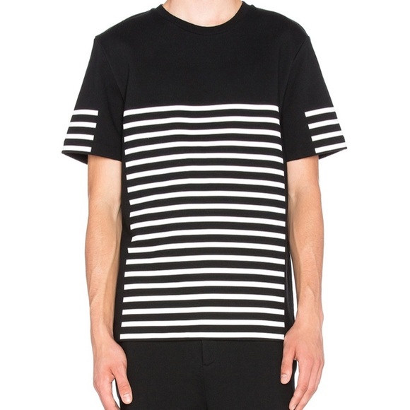 T by Alexander Wang Striped Short Sleeve Tee - Picture 1 of 8